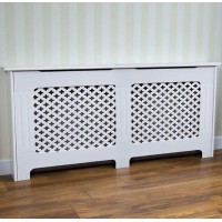 Oxford Radiator Cover White Traditional Painted MDF Cabinet, Large