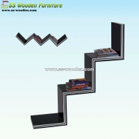 Hot sales MDF zig-zag wall shelf