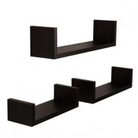 Hot Sale U Shaped Set 3 wood wall shelf