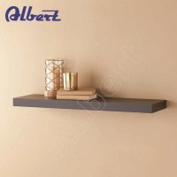 walnut melamine floating wooden wall shelf